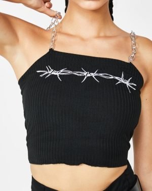 chain strap short camisole