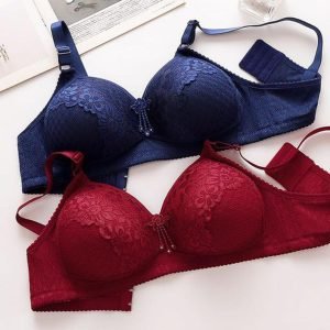 embroidered net foam bra
