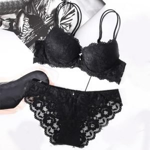 half cup net lace bra set