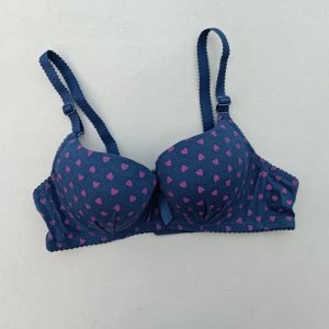 heart printed bridal bra