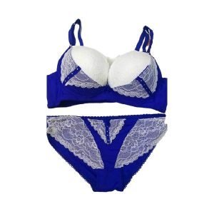 padded push up net lace bra set