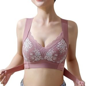 soft padded front open net bra