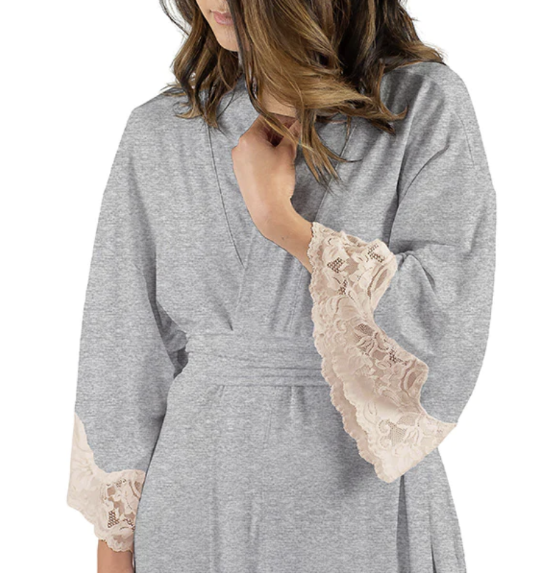 Everviolet Kimono - Heather Grey/Champagne